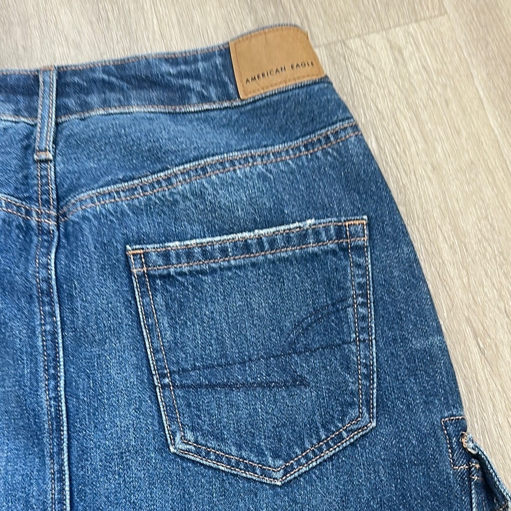 NWT American Eagle Outfitters Women's Blue Denim Cargo Skirt Size 0 - Picture 5 of 15